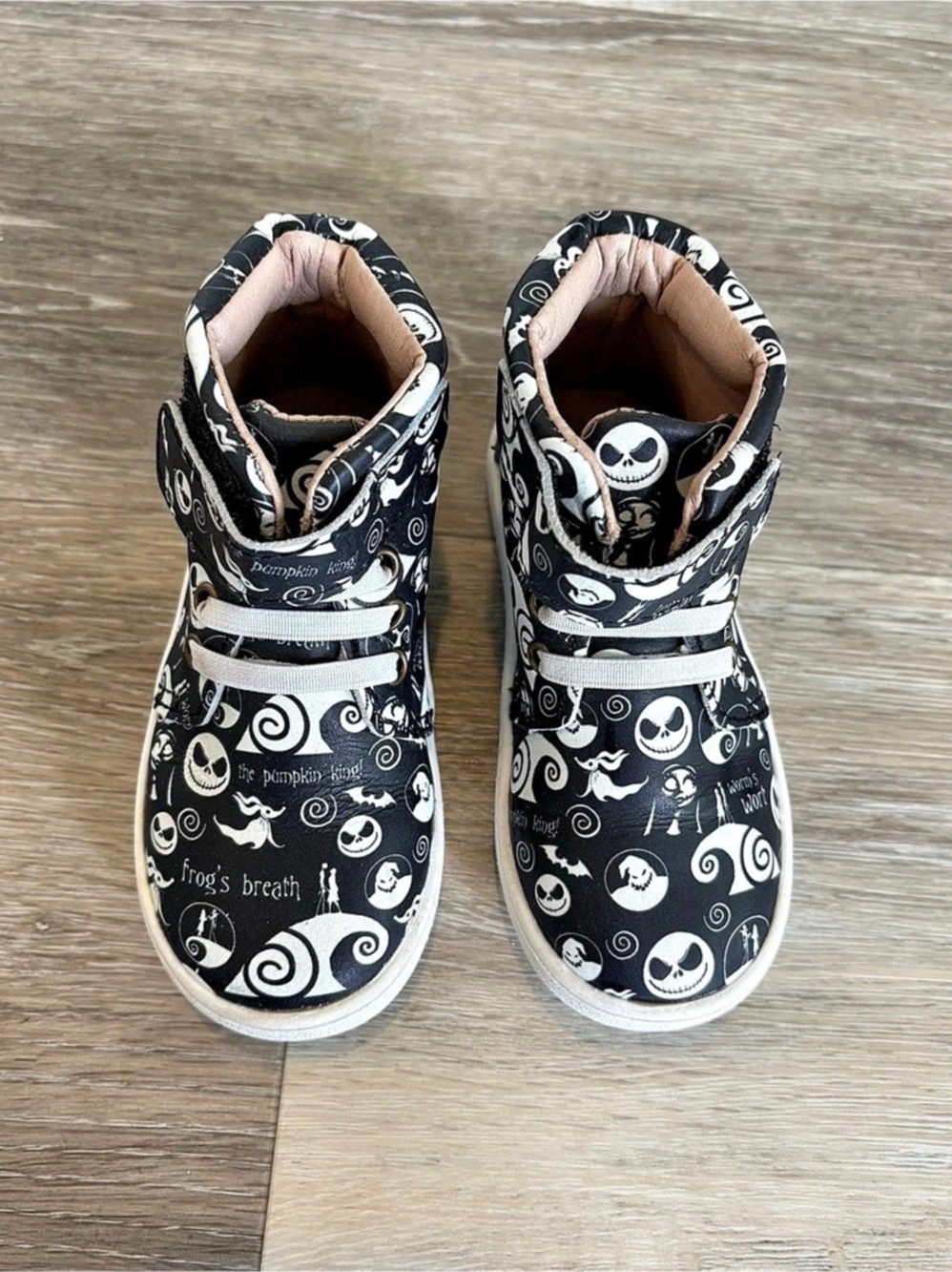 Monkey Feet Jack Skellington Glow in the Dark High Top Sneaker Boots 18-24M